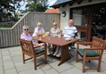 A picnic on Massney's patio