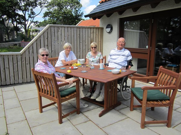 A picnic on Massney's patio