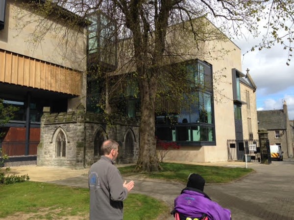 The new Carnegie Library and Art Gallery just outside the Abbey grounds. Watch out for a further rev