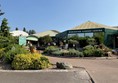 Image of a garden centre with plants and a sign