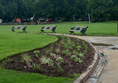 Park pathway and benches.