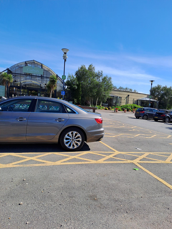 Blue Badge parking spaces near entrance