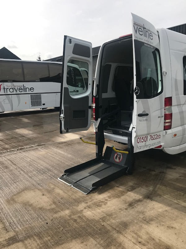 Image of the ramp platform on the accessible bus.