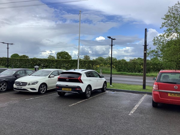 Disabled bay unclearly marked on the first bay as you enter carpark area.