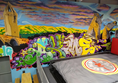 Crash pad with local landmarks in the graffiti decoration