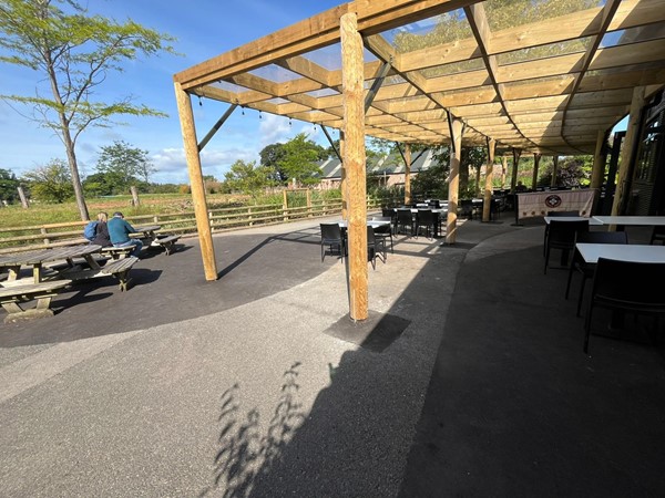 Image of picnic benches outside