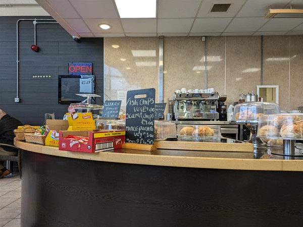 Image of cafe counter at Dunfermline Bus Station