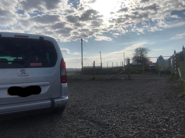 Image of the car park showing the stones on the ground.