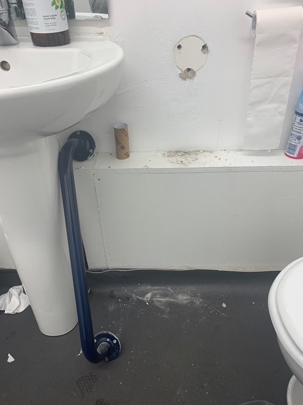 Handrail in accessible toilet