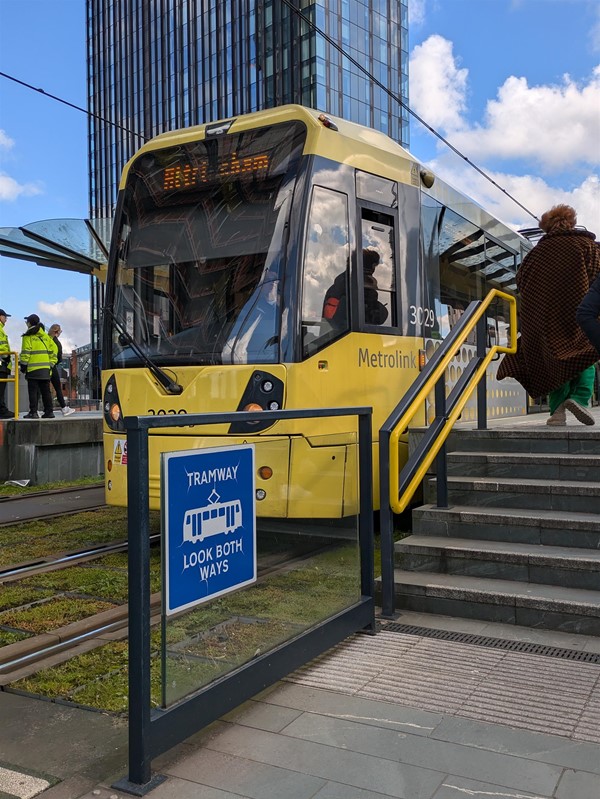 Image of the steps to the tram platform