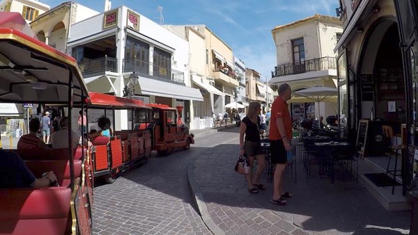 Exploring the town using the Little Red Train