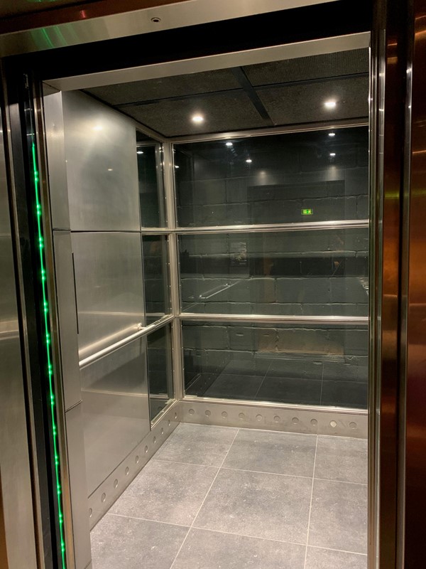 The spacious lift at the Traverse