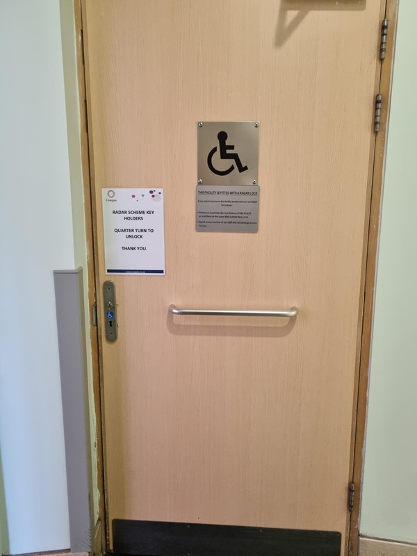 Accessible toilet door