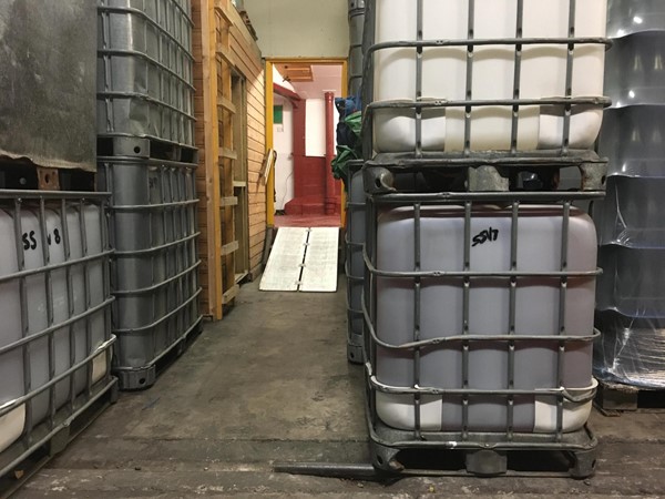 Image of the ramp at the bottling room looking up the way.