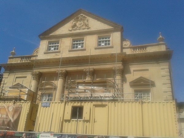 Front of theatre in the middle of redevelopment