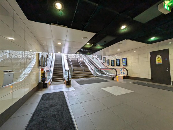 Image of escalators at St Enoch Subway Station