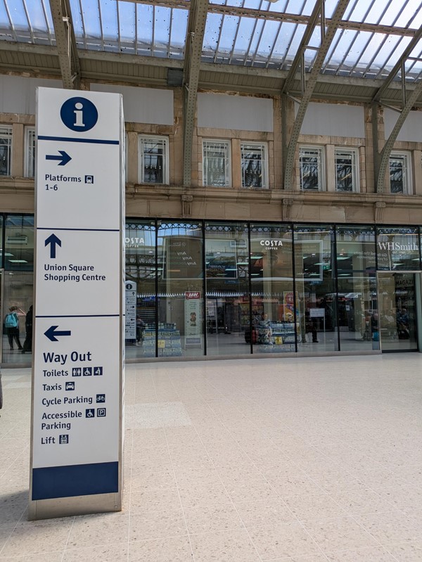 Signage on the concourse