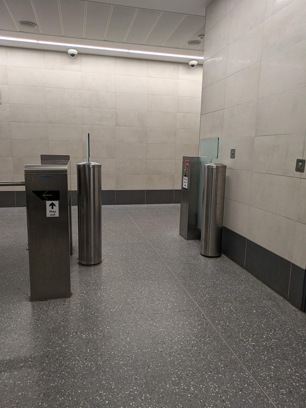 Image of turnstile at the entrance