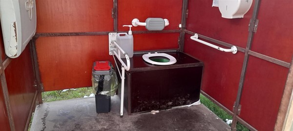 Inside the accessible portaloo