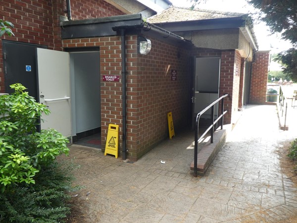 Entrance to the accessible loo and the baby changing area.