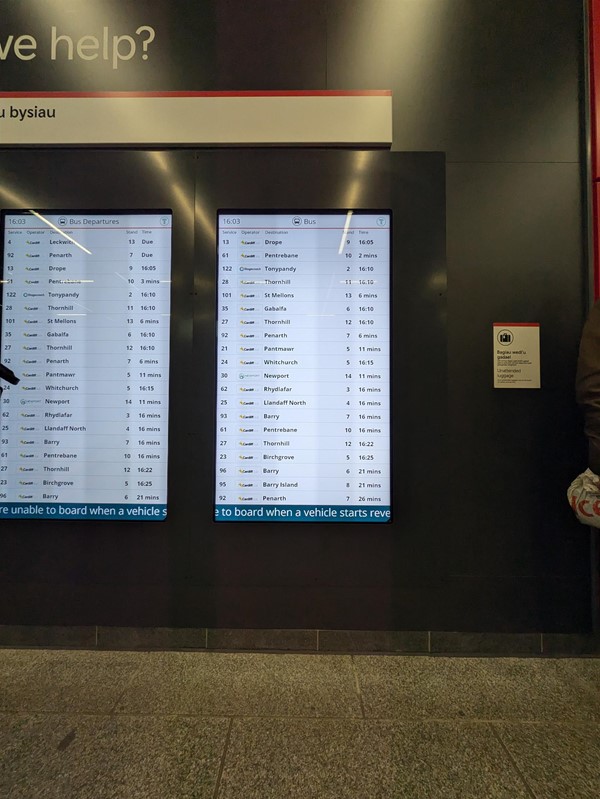 Image of departure information screens