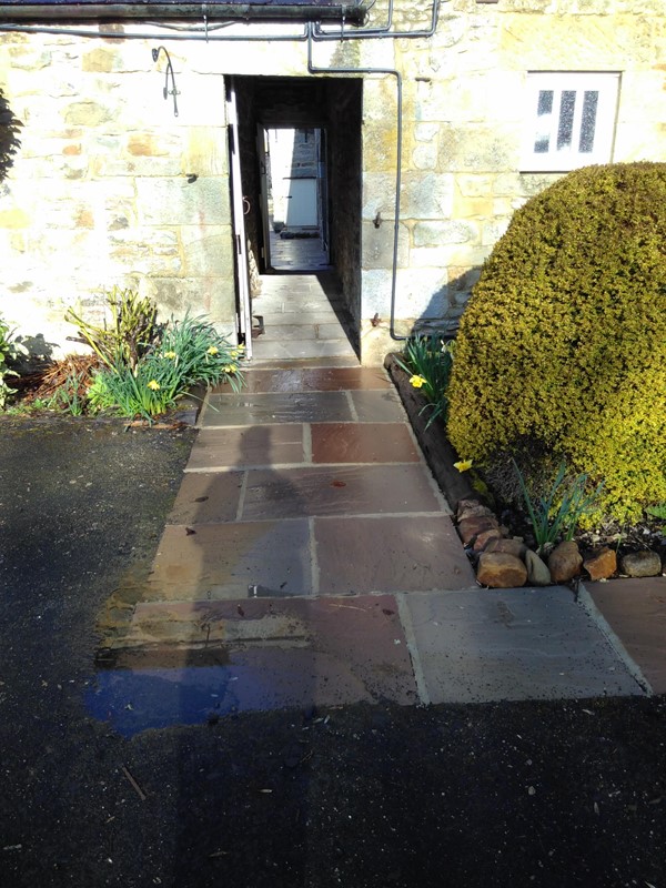 Passageway from front of barn to rear. There are no steps.