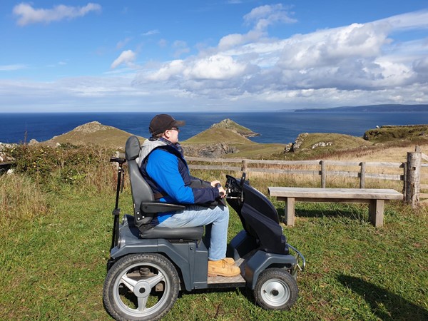 Picture of a tramper at Pentire