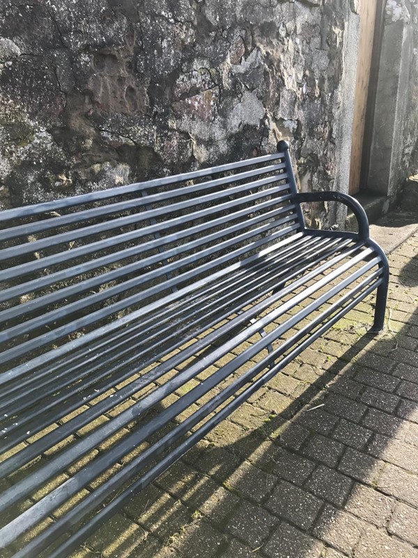 Bench along footpath