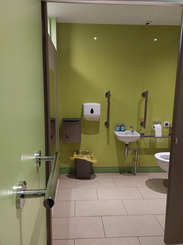 Another view of accessible toilet cubicle in the ladies.