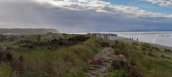 Dunes and beach hut