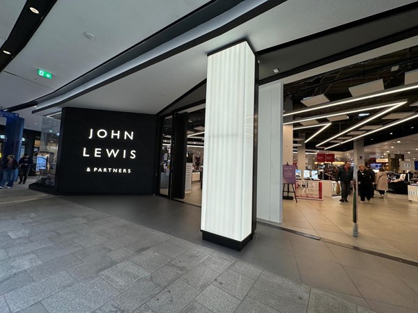 The entrance to John Lewis from floor two of the St James Quarter shopping mall