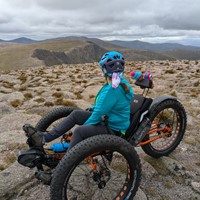 Cairn Gorm summit on an e-assist Full Fat ICEtrike