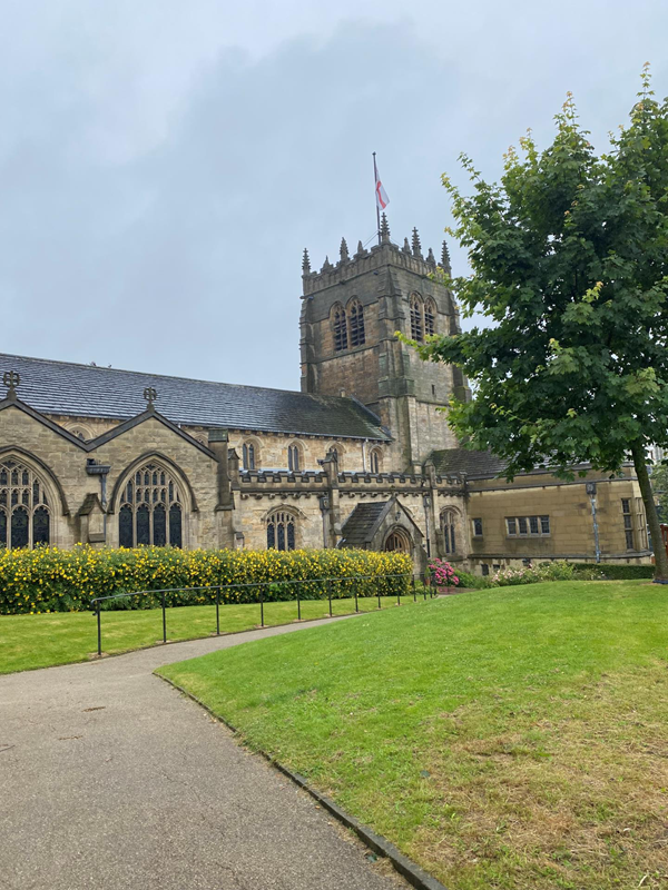 Path from (pre booked) parking spot into the cathedral.