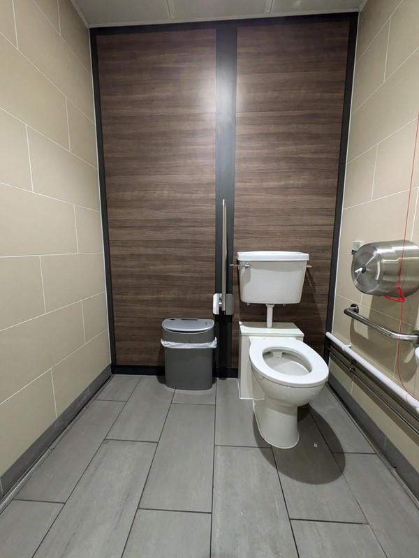 Image of the toilet seat in the accessible toilet