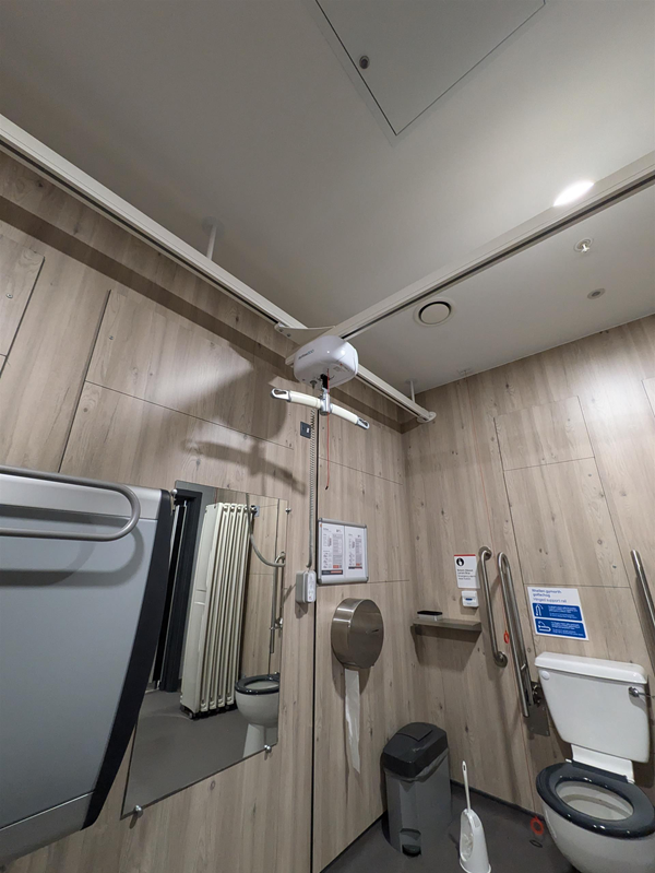 Image of ceiling Track hoist in the Changing Places toilet