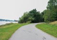 Concrete path around the last section towards the sailing club.