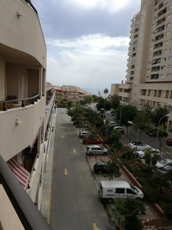 The view from our balcony. We were in the block which was only five stories high. The other block is much higher but there is a lift to the access road.