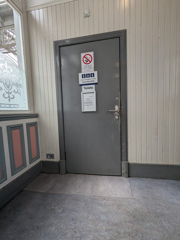 Image of Paisley Gilmour Street Railway Station accessible toilet door