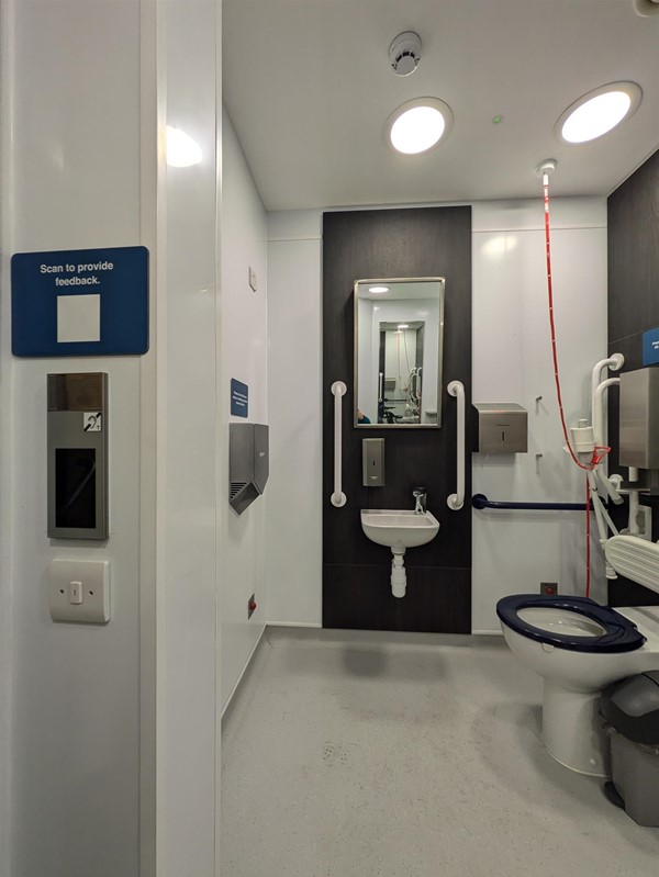 Another image of inside the disabled toilet.