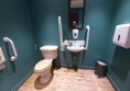 Image of an accessible toilet with a sink and toilet