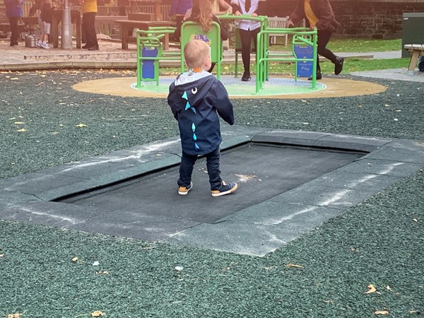 Wheelchair accessible trampoline