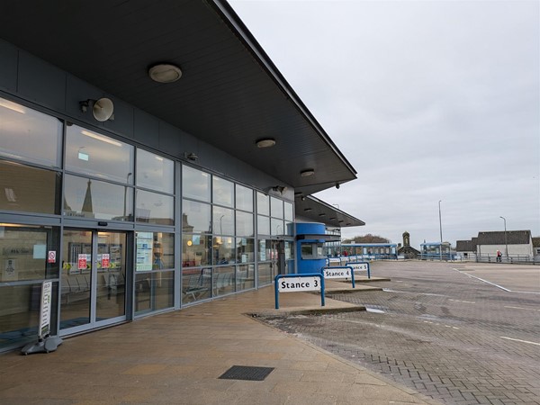 Image of bus stances at Dunfermline Bus Station