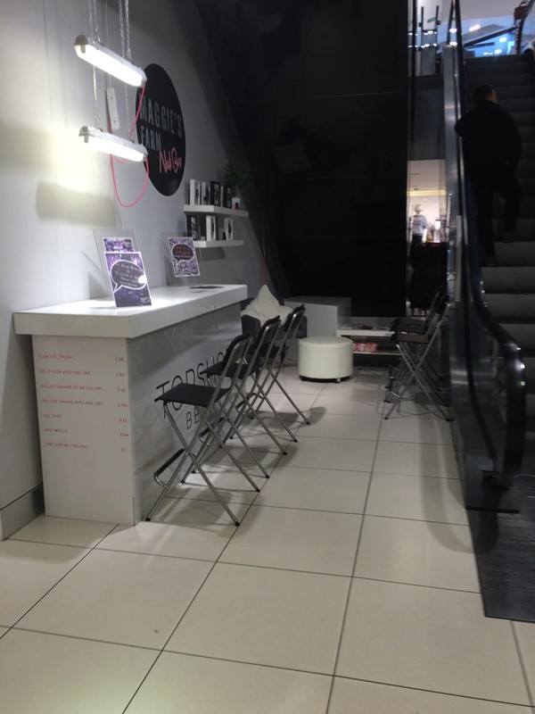 Maggies Farm nail bar inside Topshop.