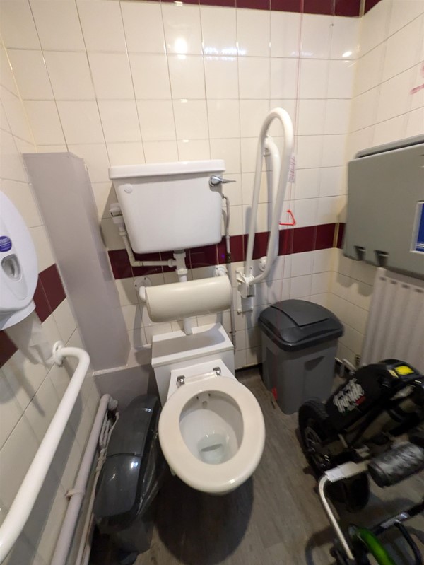 Image of accessible toilet and pull cord