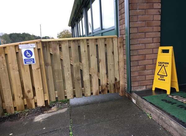 Accessible entrance through the gate