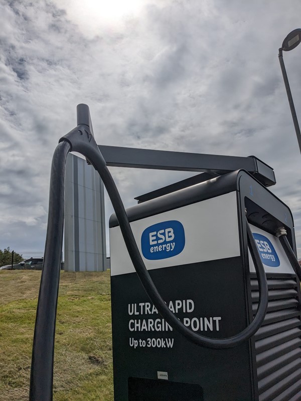 Image of an e-tron electric vehicle charging point, providing convenient and eco-friendly charging for electric cars.