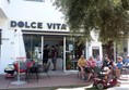 Dolce Vita cafe with a scooter in foreground