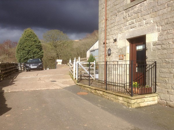 Parking space and entrance to Ash Cottage