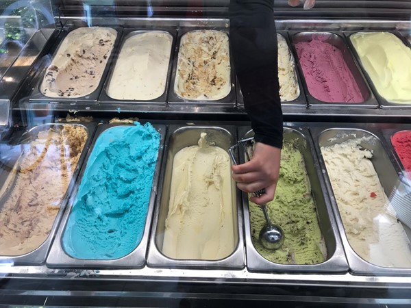 Ice-cream flavours.