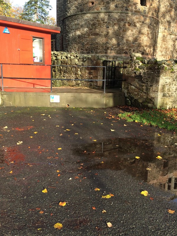 Accessible parking bay and ticket office.